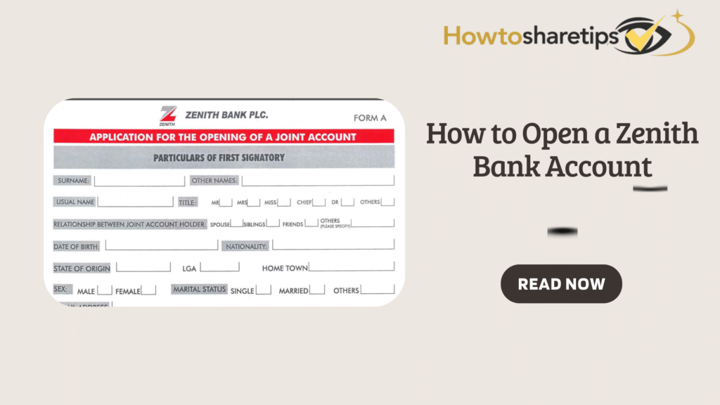 How to Open a Zenith Bank Account