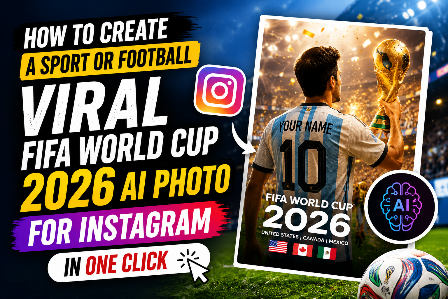 How to Create a Sport or Football Viral FIFA World Cup 2026 AI Photo for Instagram in One Click