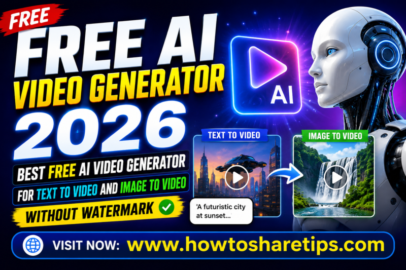 Free AI Video Generator 2026: Best Free AI Video Generator for Text to Video and Image to Video Without Watermark